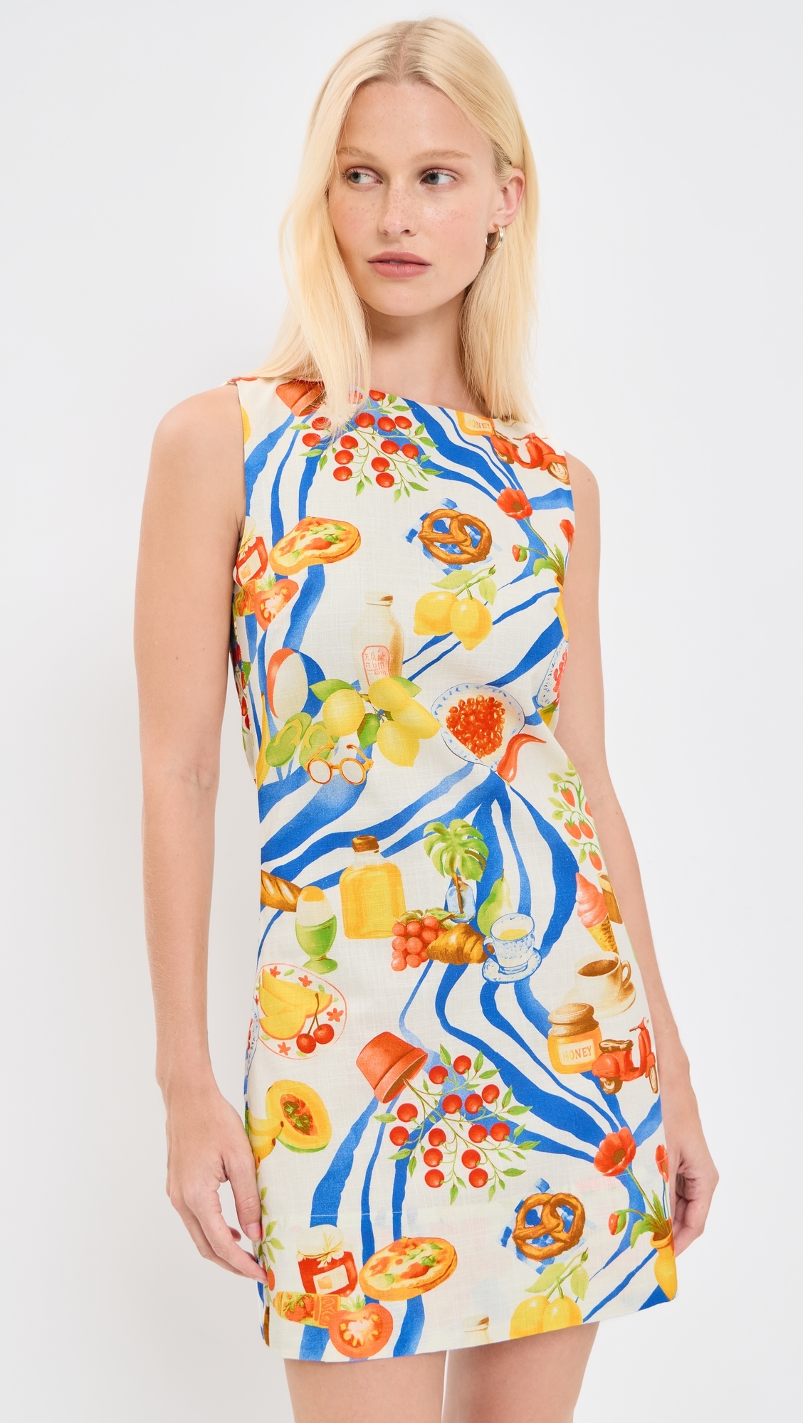 Shift Mini Dress White Multi