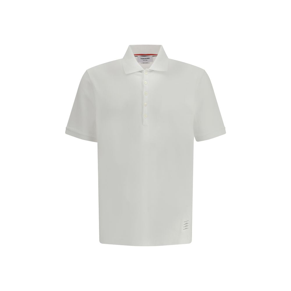 Cotton with Signature Stripes Polo Shirt — White