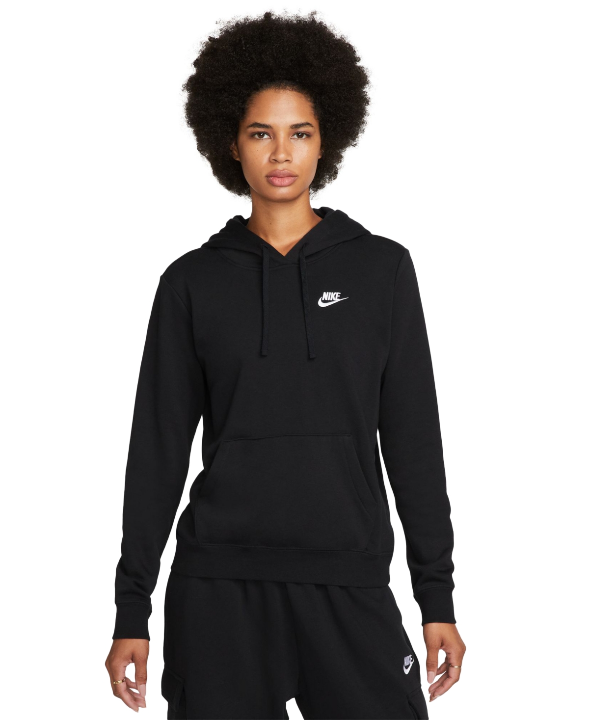 Women's Sportswear Club Fleece Pullover Hoodie - Black/white
