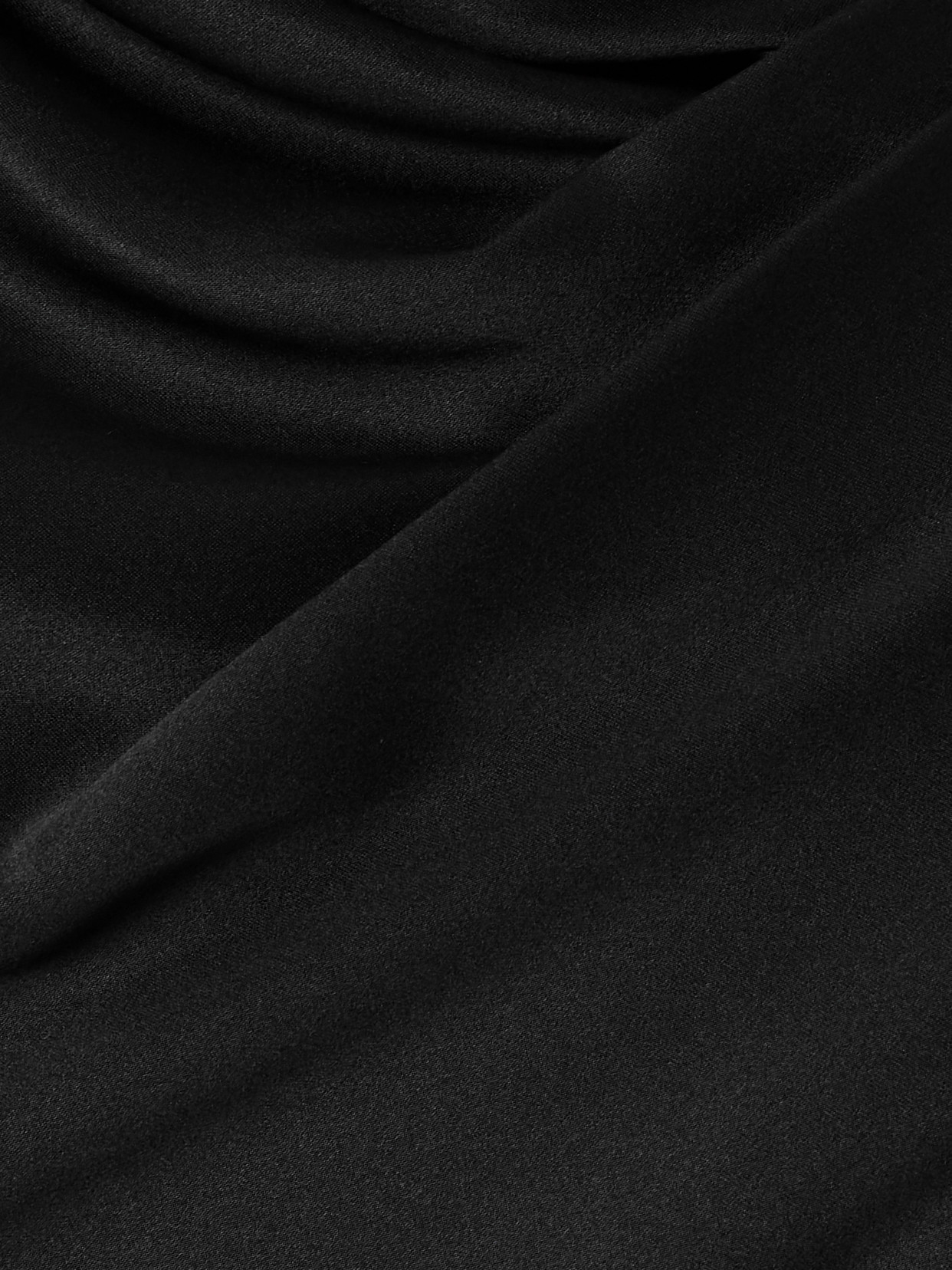 Amal Draped Silk-blend Satin Mini Dress - Black