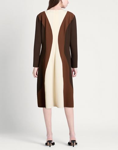 Woman Midi dress Brown Size 4 Virgin Wool
