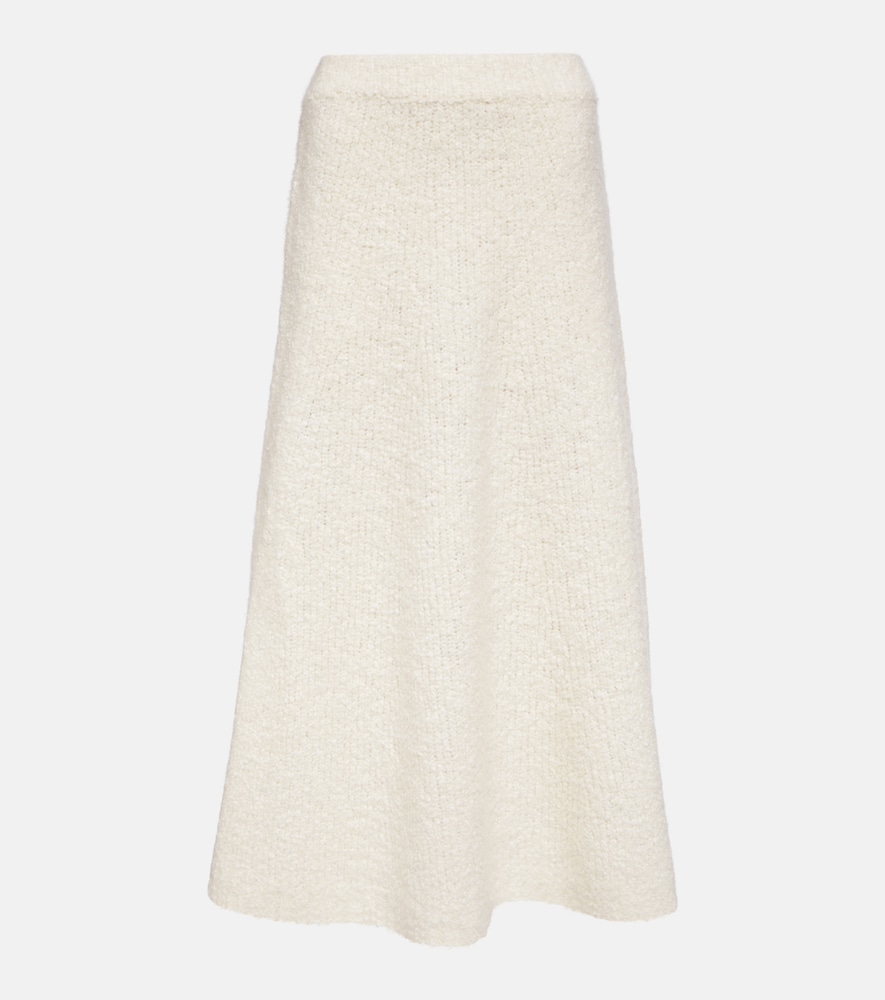 Pablo wool and silk bouclé midi skirt