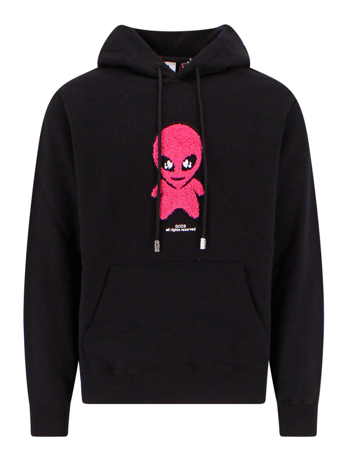 Cotton sweatshirt with terry alien patch