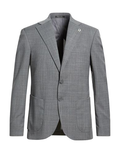 Man Blazer Grey Size 38 Polyester, Wool, Elastane