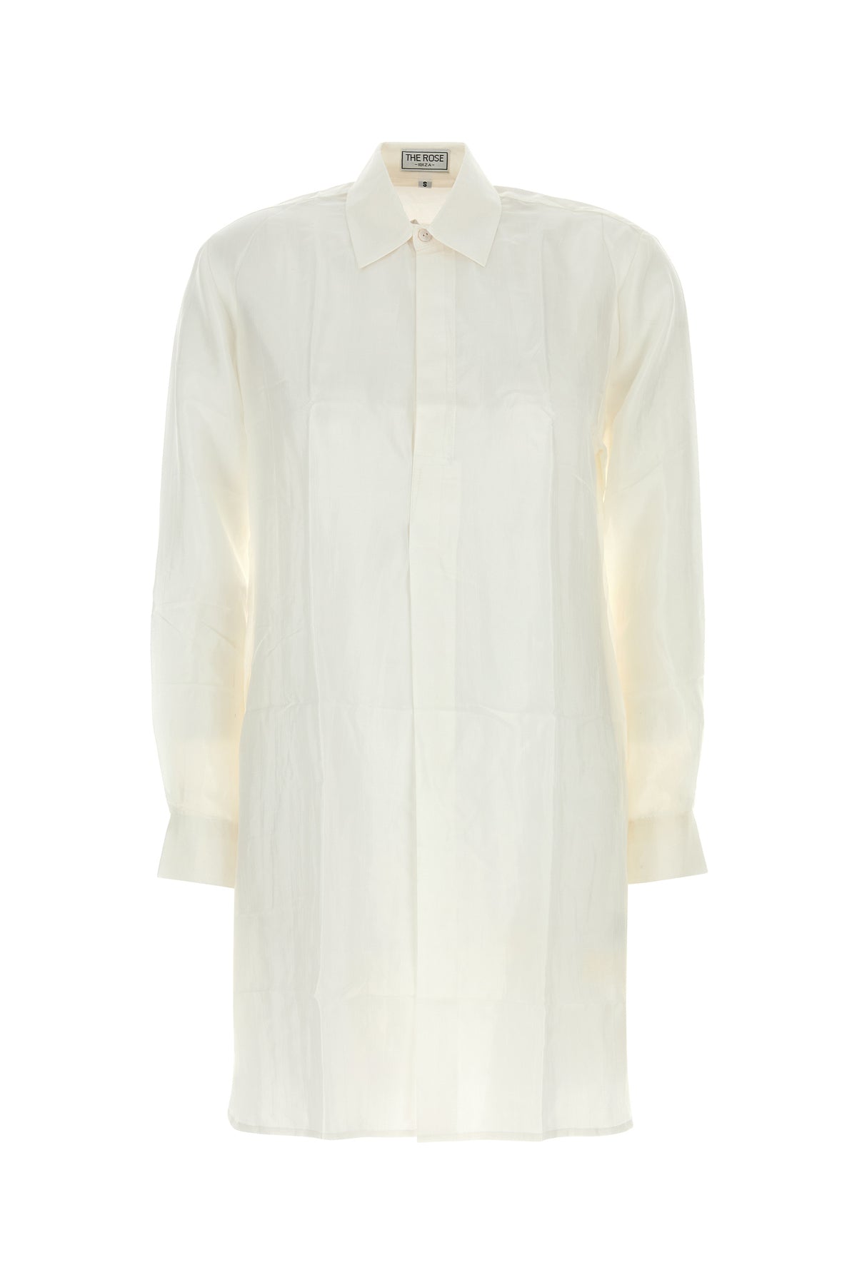 THE ROSE IBIZA White Teal green silk Reynal shirt dre