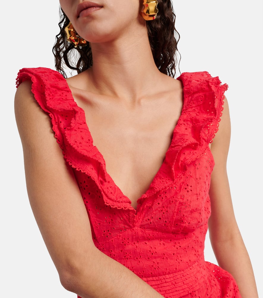 Bruna ruffled cotton minidress
