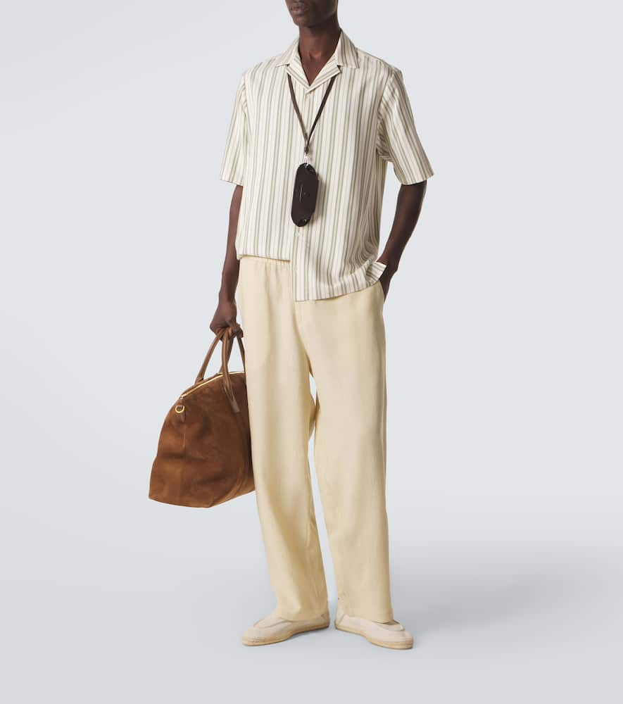 Striped silk bowling shirt