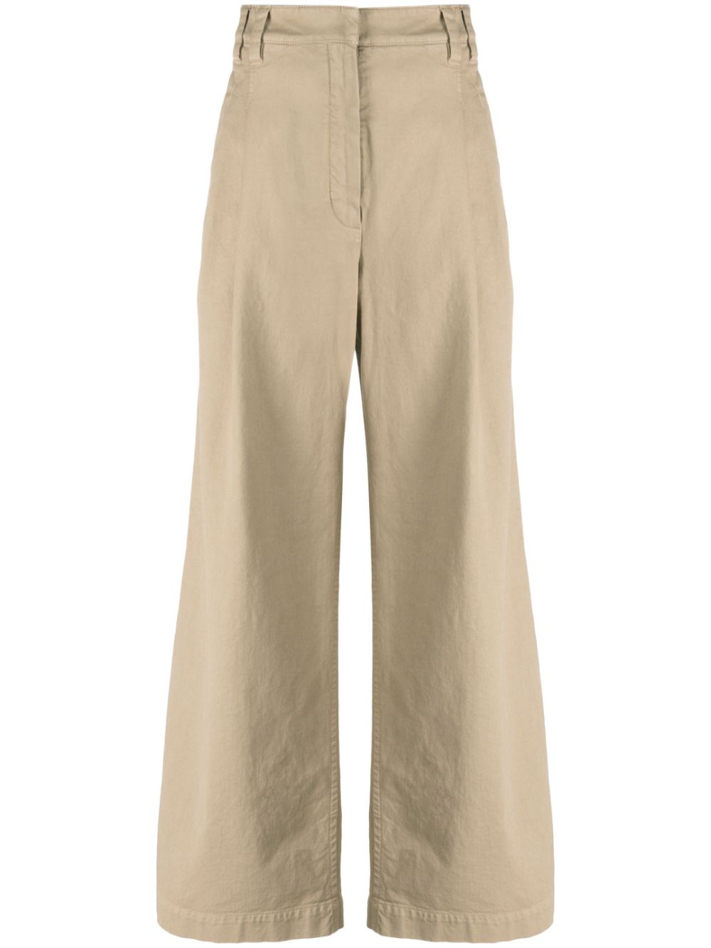 High-waist wide-leg trousers - Neutrals