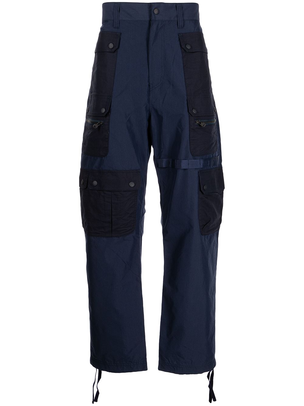 Multi-pocket cotton-blend parachute trousers - Blue