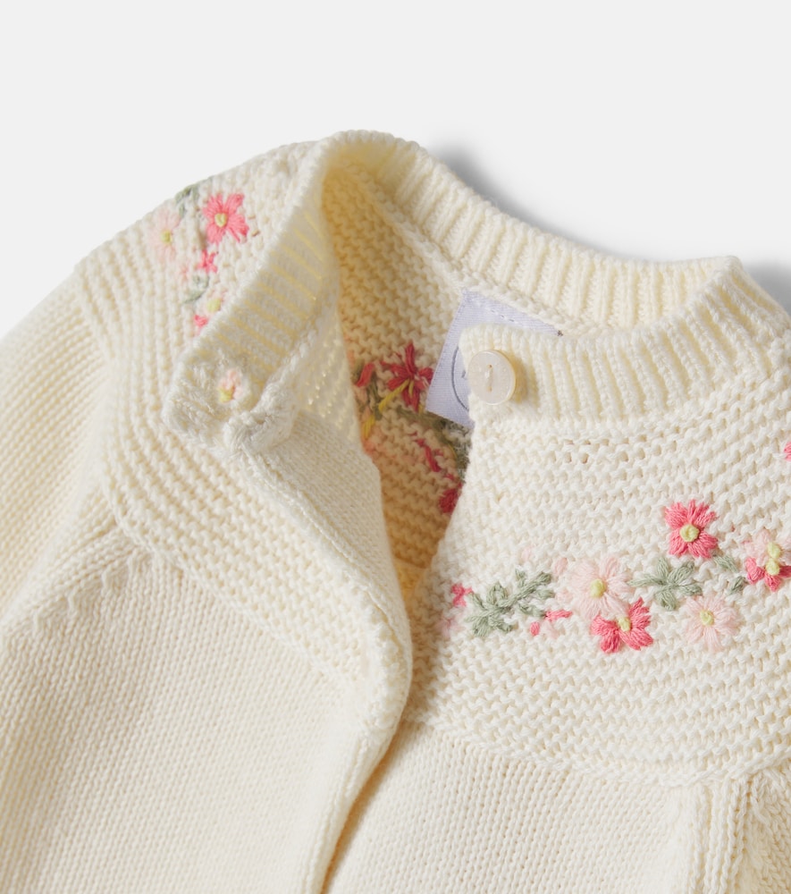 Baby embroidered cotton cardigan
