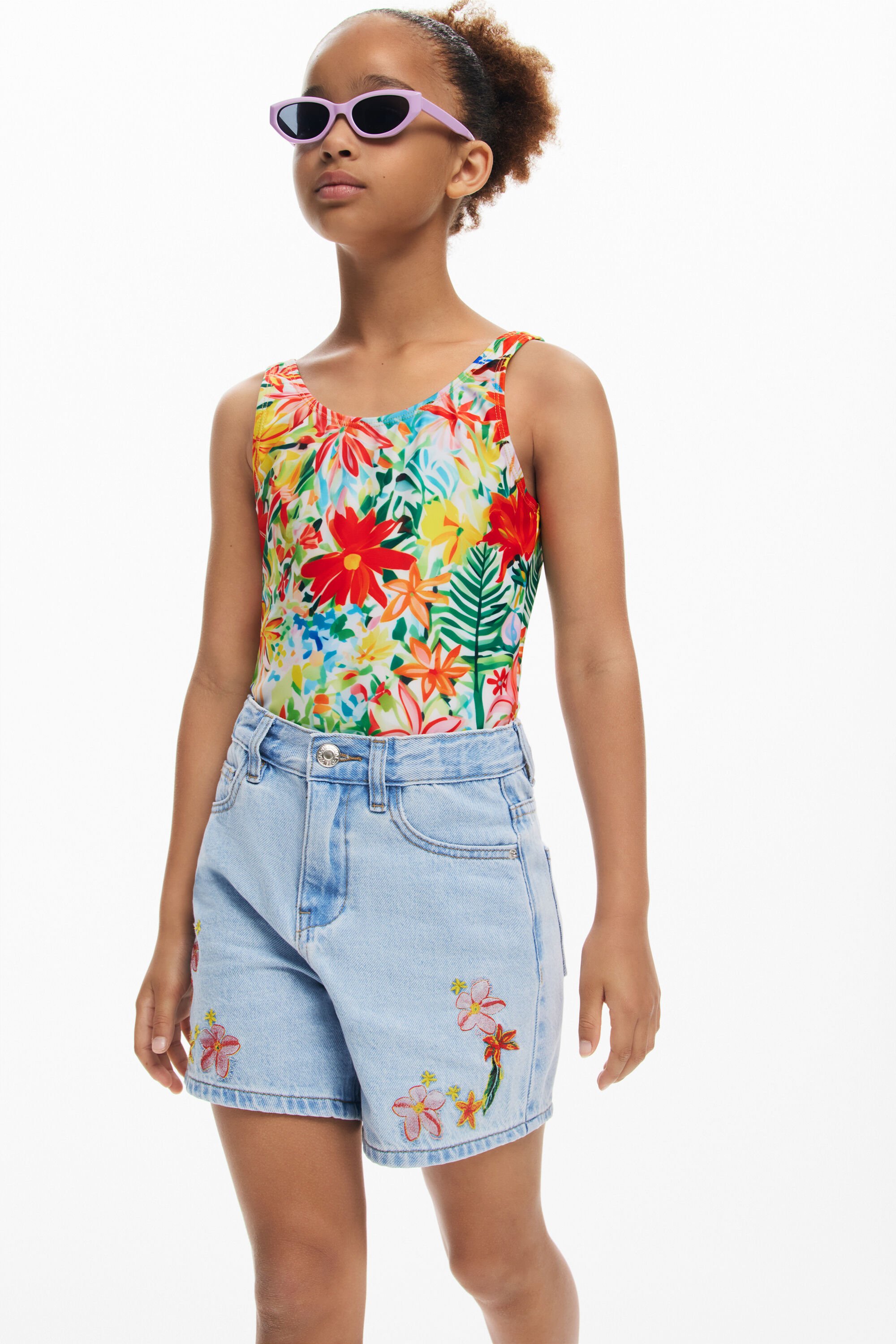 Tropical print swimsuit