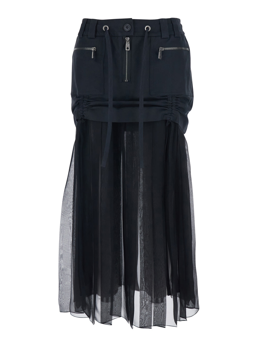 Dolce&Gabbana - drawstring waist pleated silk blend skirt