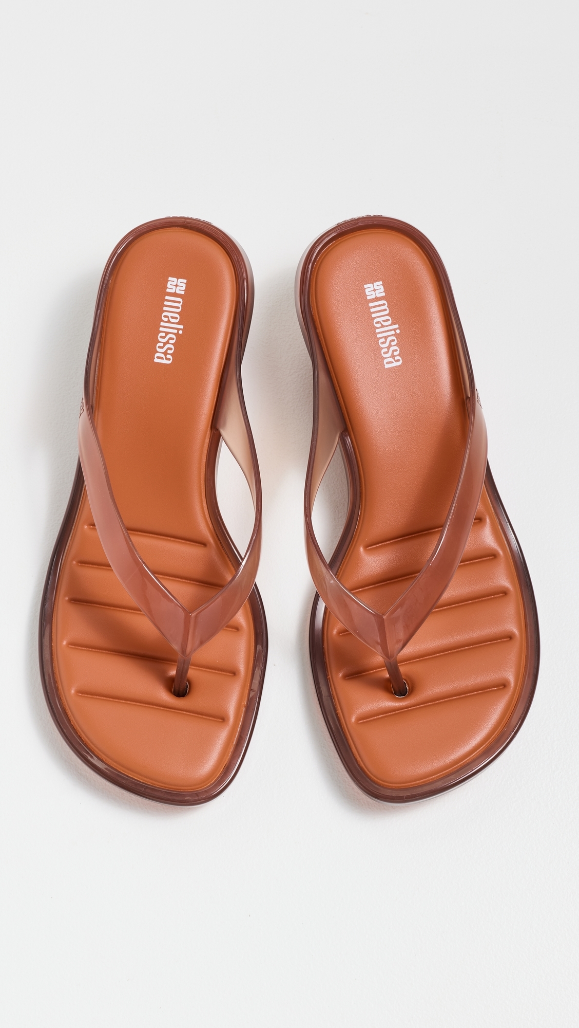 Jelly Kitten Heel Flip Flops Brown