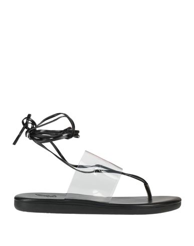 Ancient Greek Sandals Woman Thong sandal Black Size 10 Leather, Plastic
