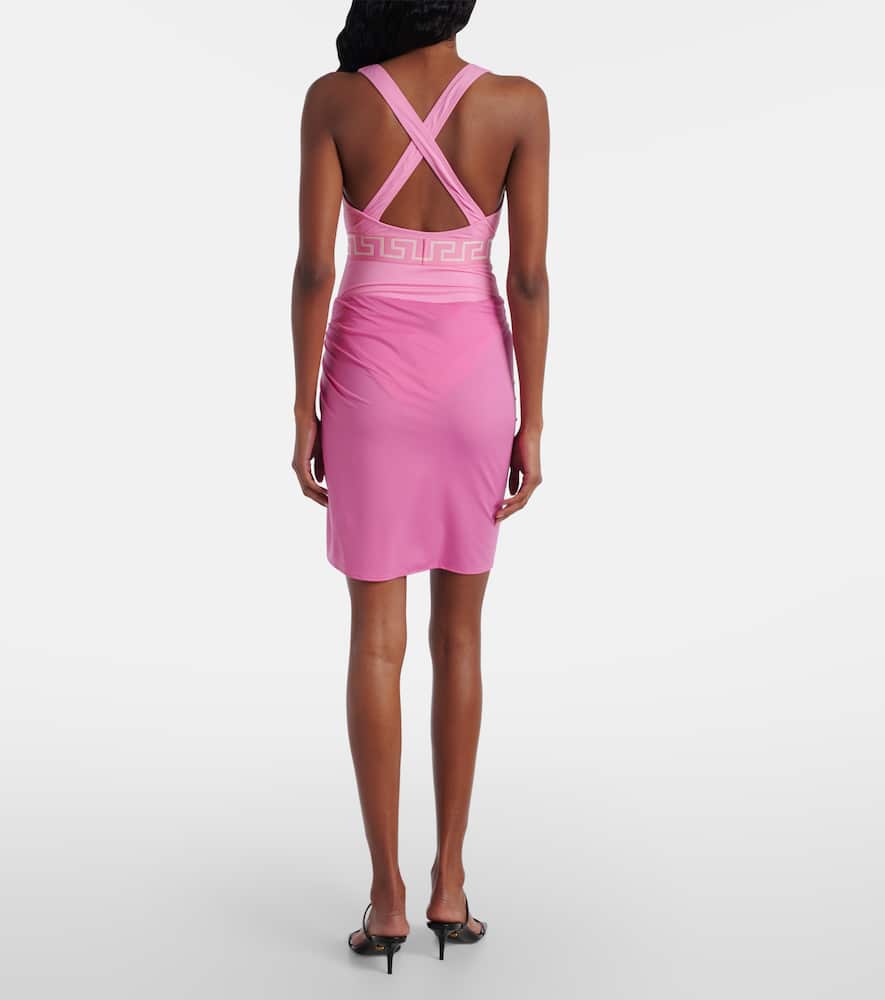 Safety Pin gathered jersey miniskirt