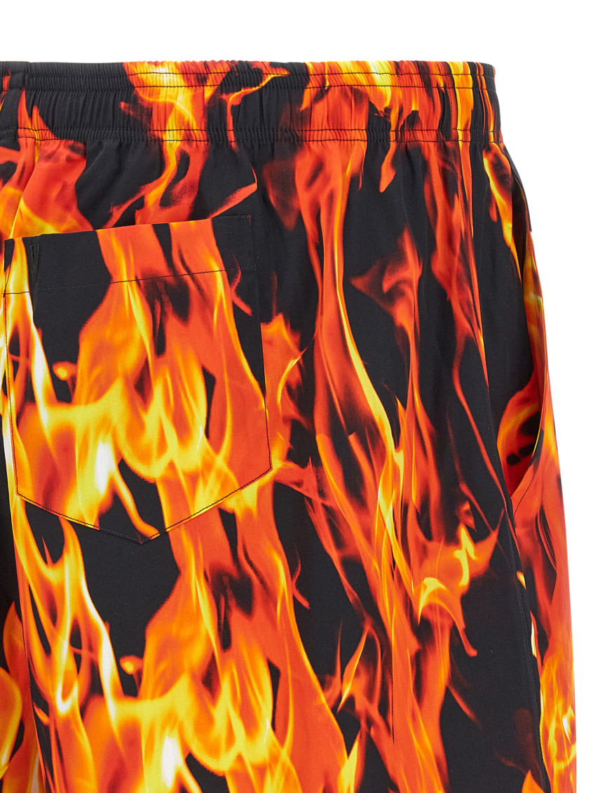 Black & Orange Fire Bermuda, Short