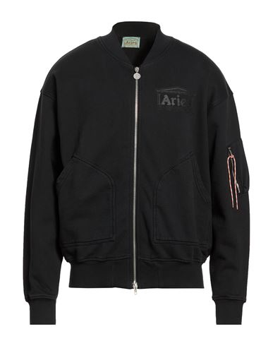 Man Sweatshirt Black Size M Cotton