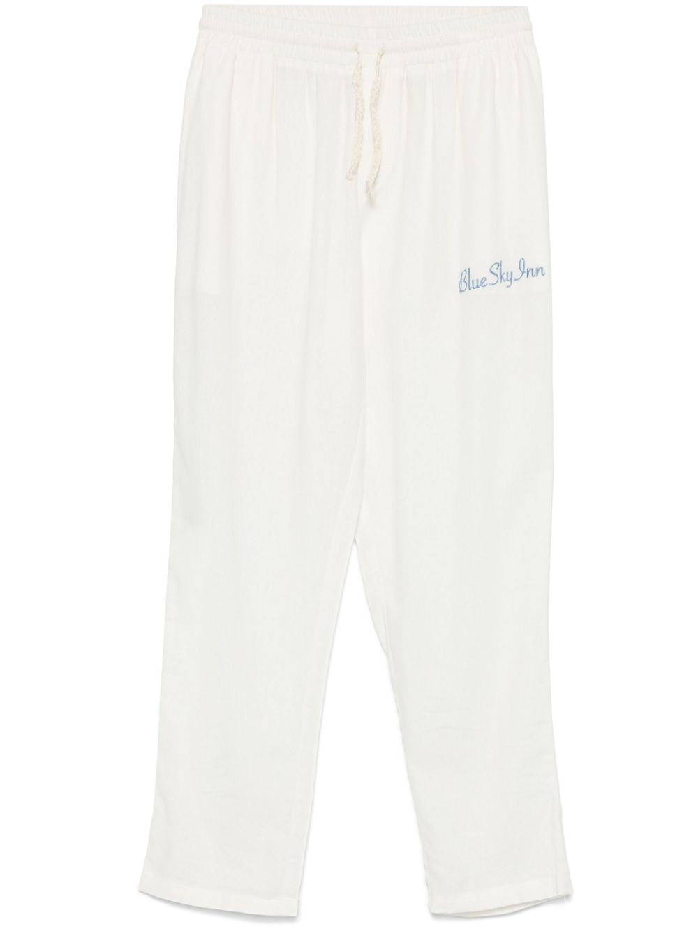 Logo-embroidered trousers - White