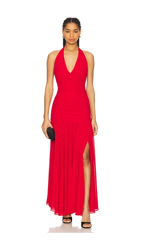 Bardot MAXIKLEID MIT NACKENTRÄGERN MAVE in Red. Größe 6. Also in 10, 12, 2