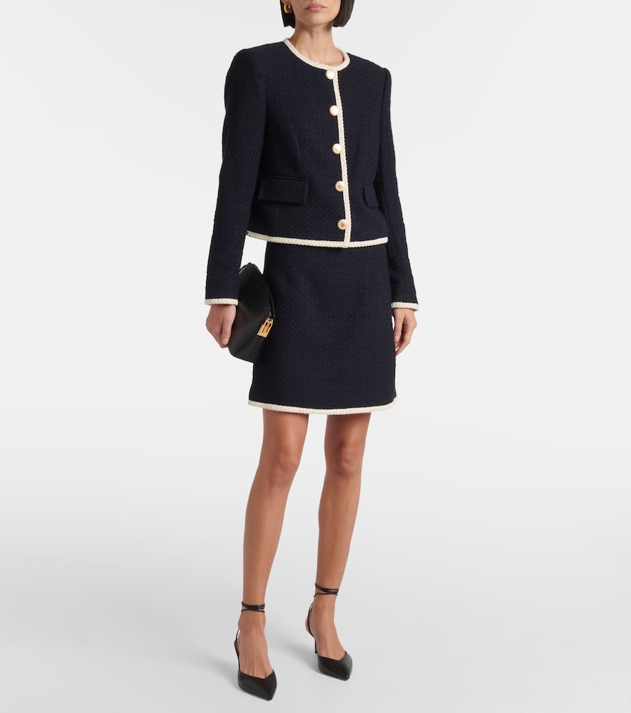 Veronica Beard Roman cotton-blend tweed miniskirt