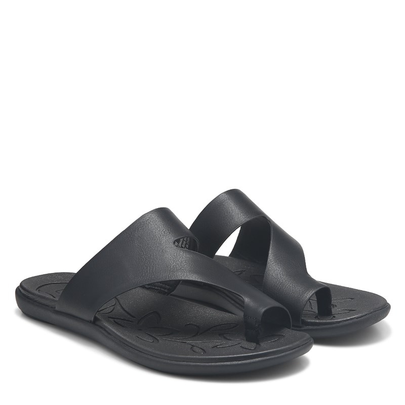 B. O.C. Women's Hazy Toe Loop Sandals (Black)