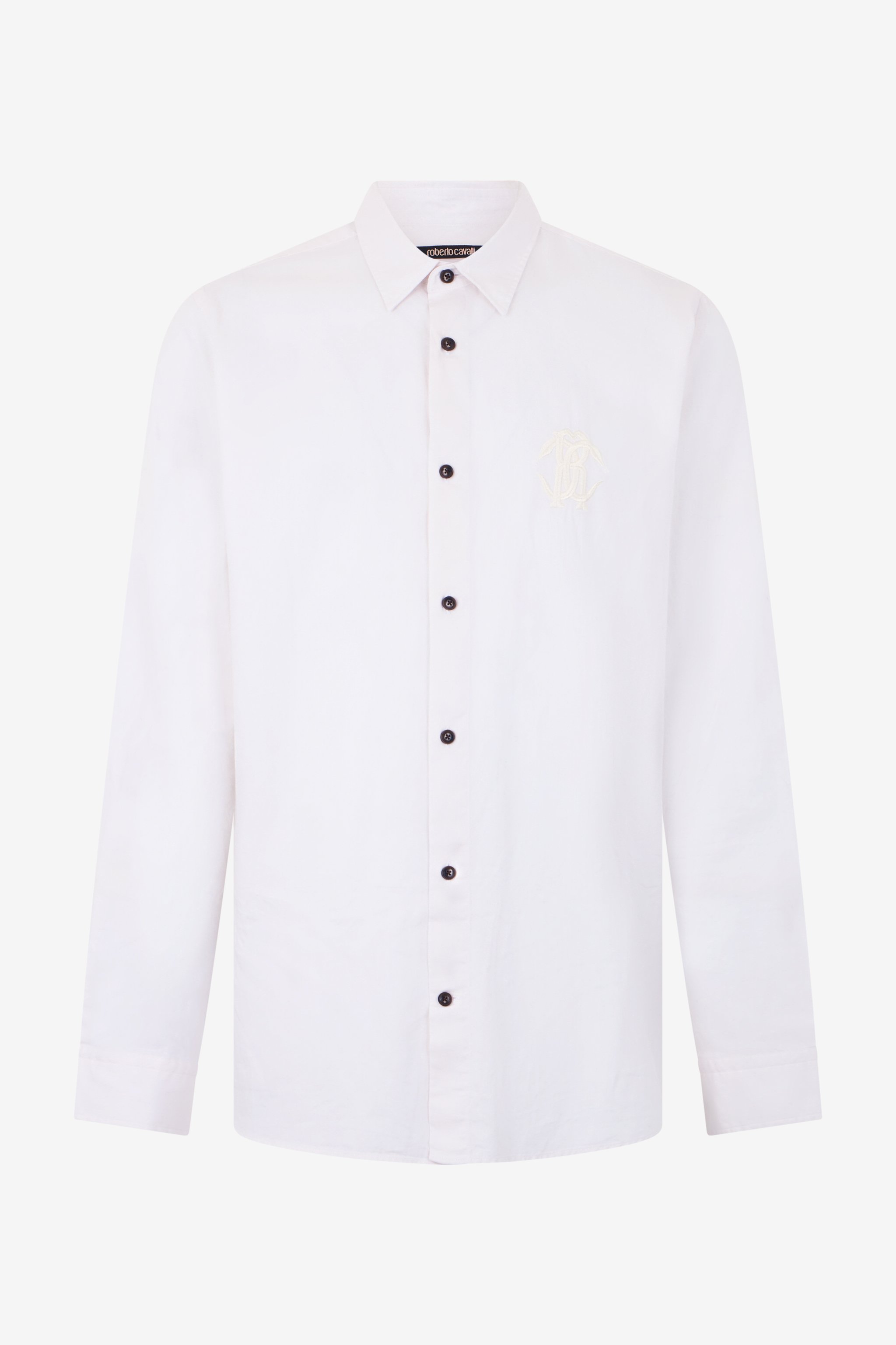 White Shirt With Monogram Rc Embroidery