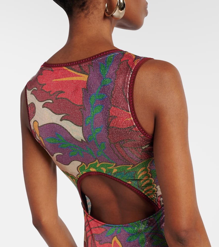 Printed satin maxi dress