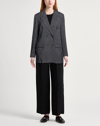 Woman Blazer Charcoal Size 10 Polyester, Viscose, Elastane