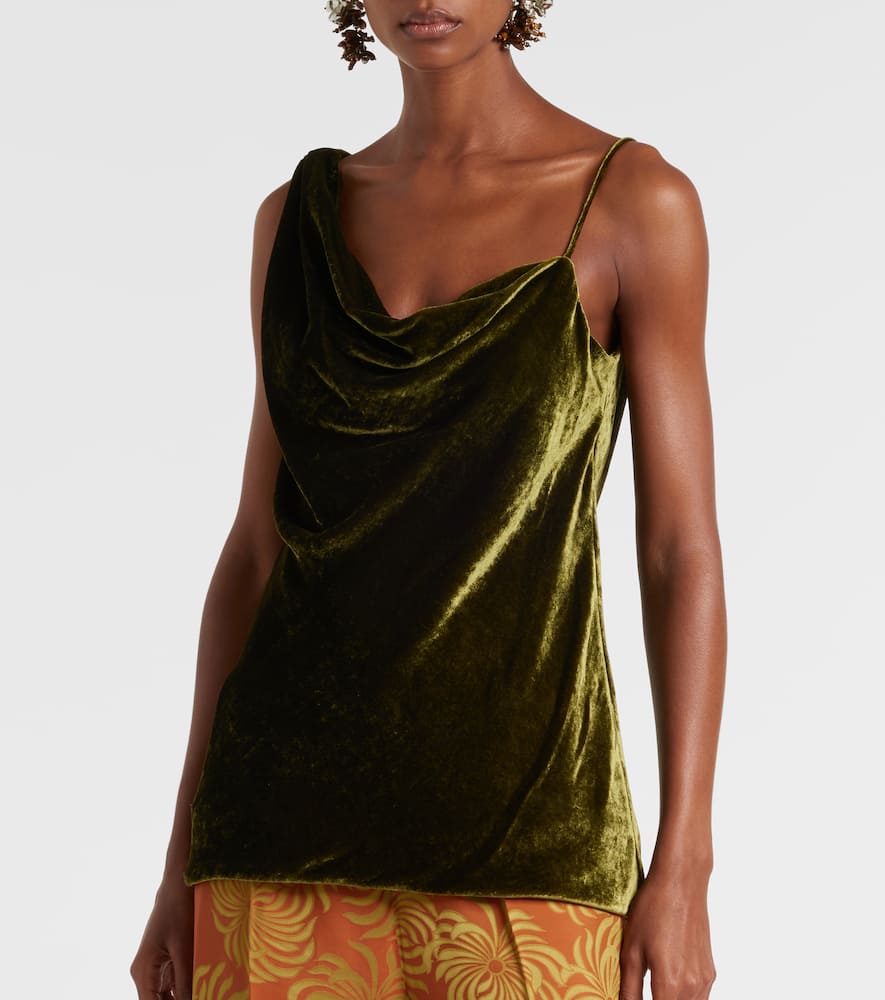 Draped velvet top