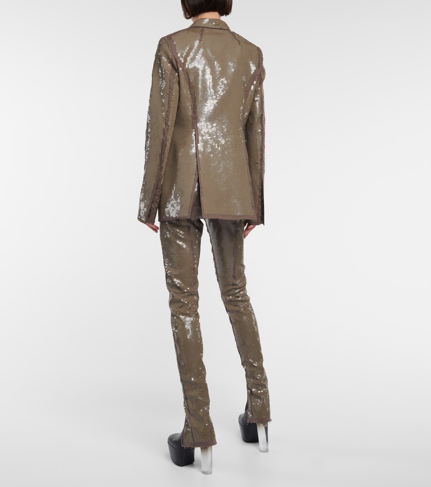 Sequined single-breasted cotton blazer