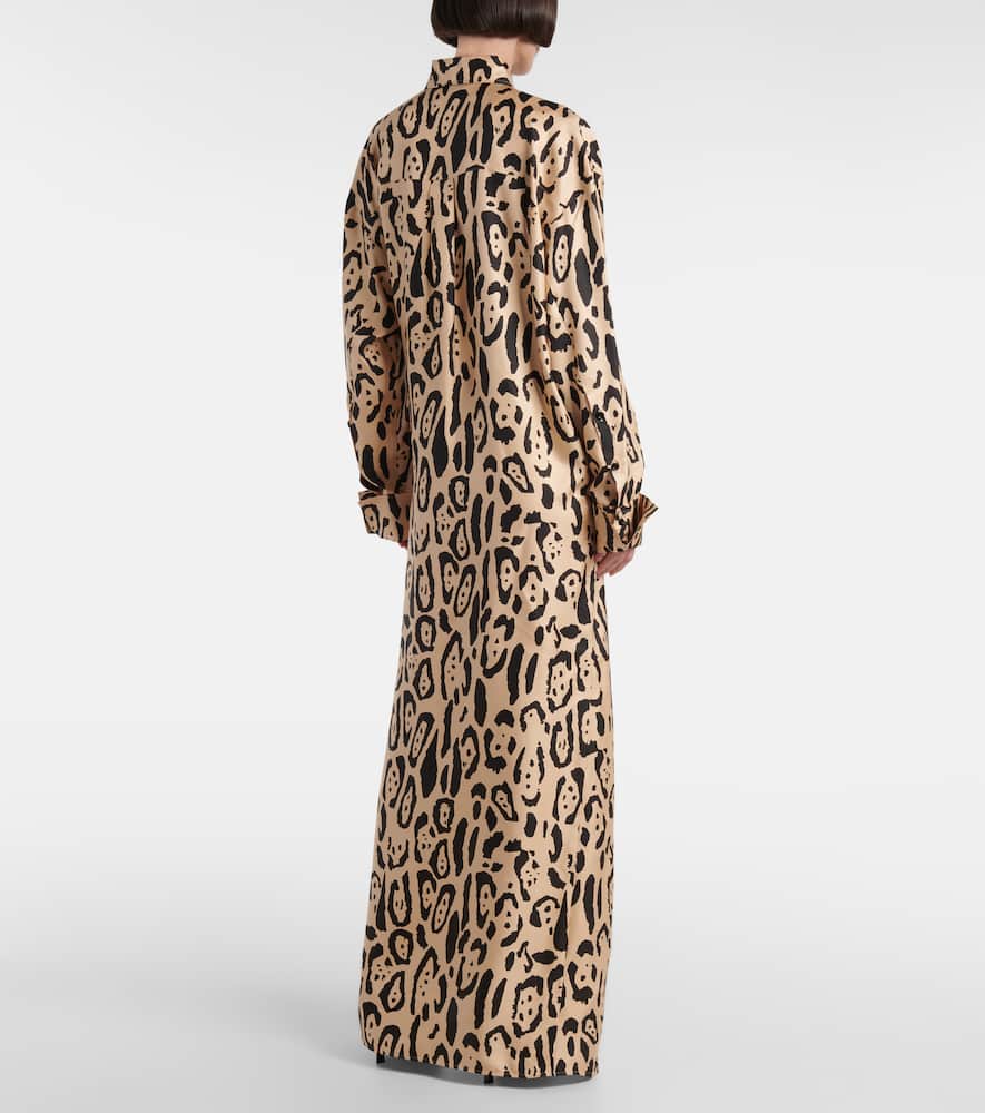 Astoria printed silk twill gown