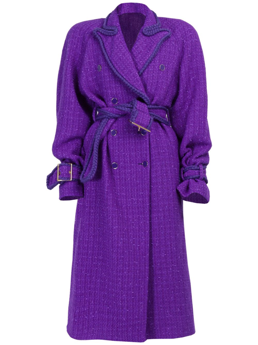 Raglan-sleeve trench coat - Purple