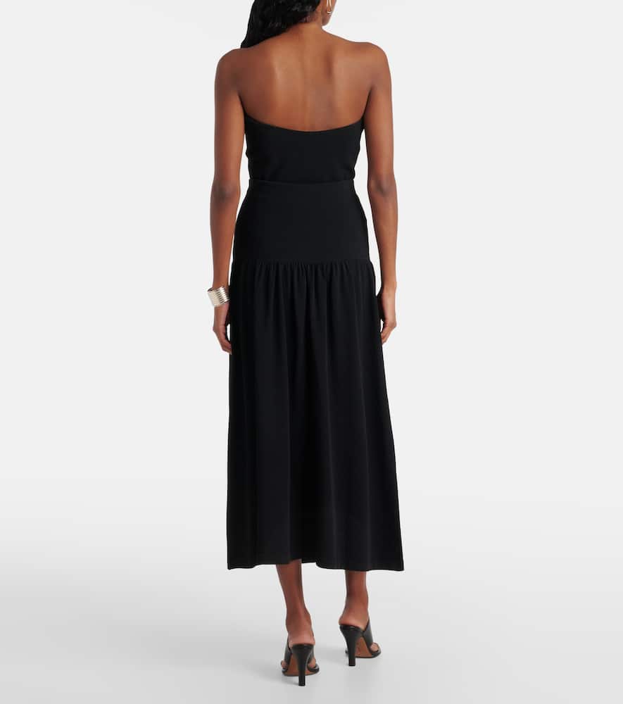 Knitted high-rise midi skirt