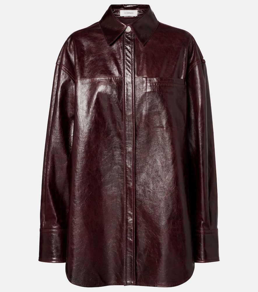 Borel leather overshirt