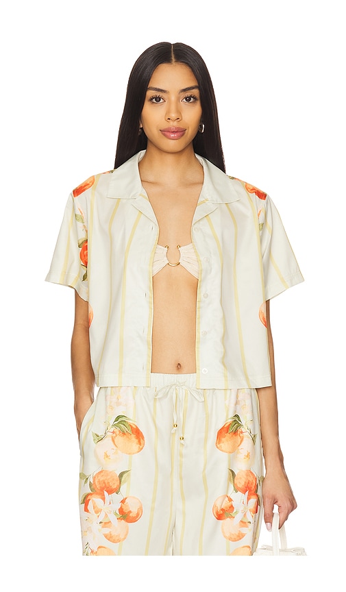 La Porte Ruby Short Sleeve Boxy Shirt in Yellow. - S also in