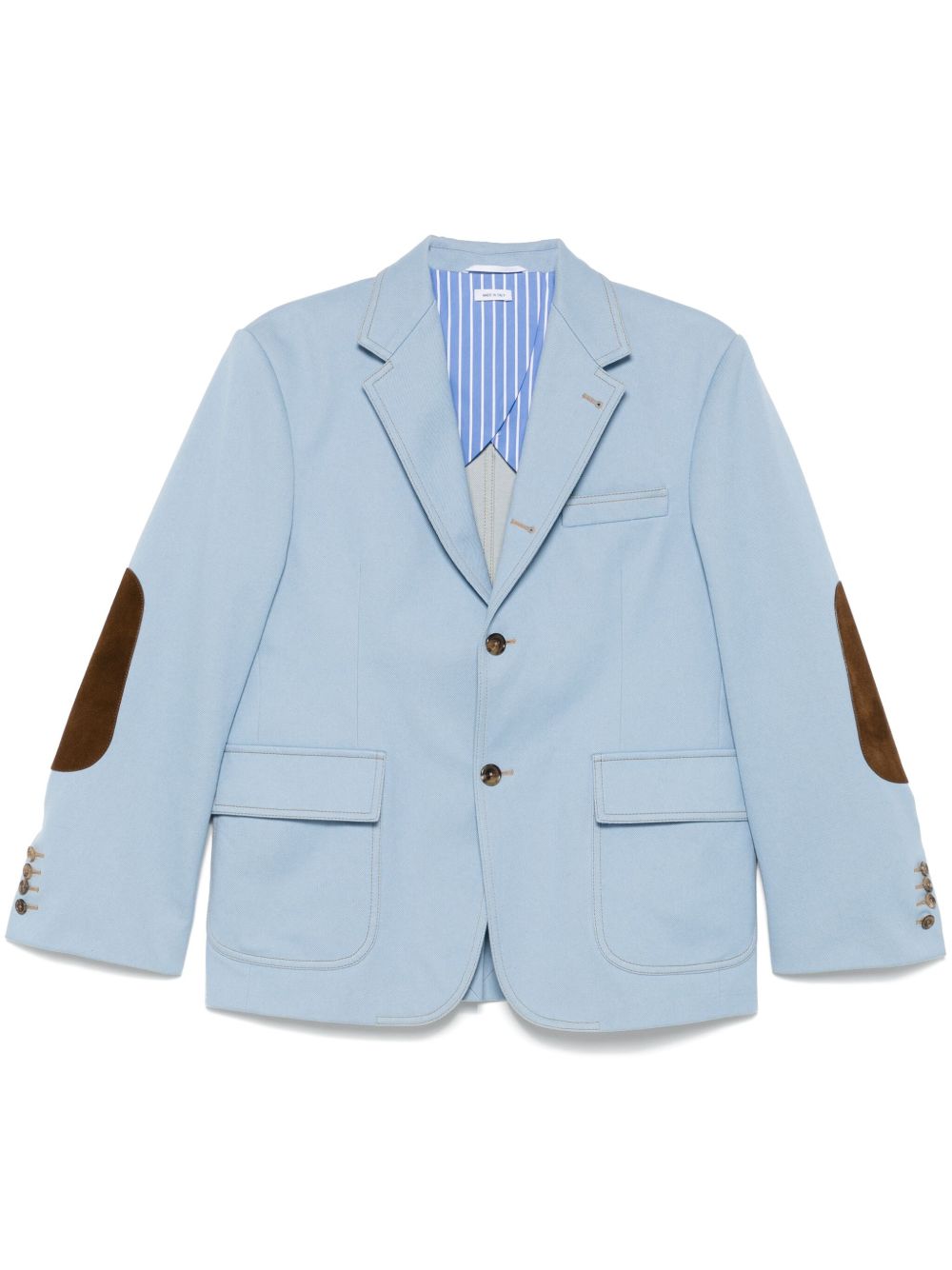 Elbow patches denim blazer - Blue