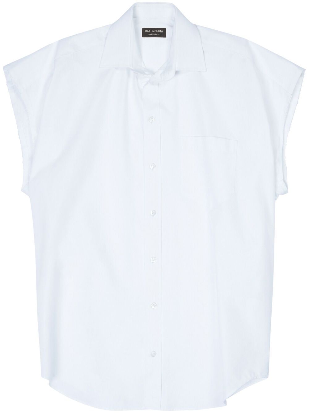 Sleeveless button-up shirt - White