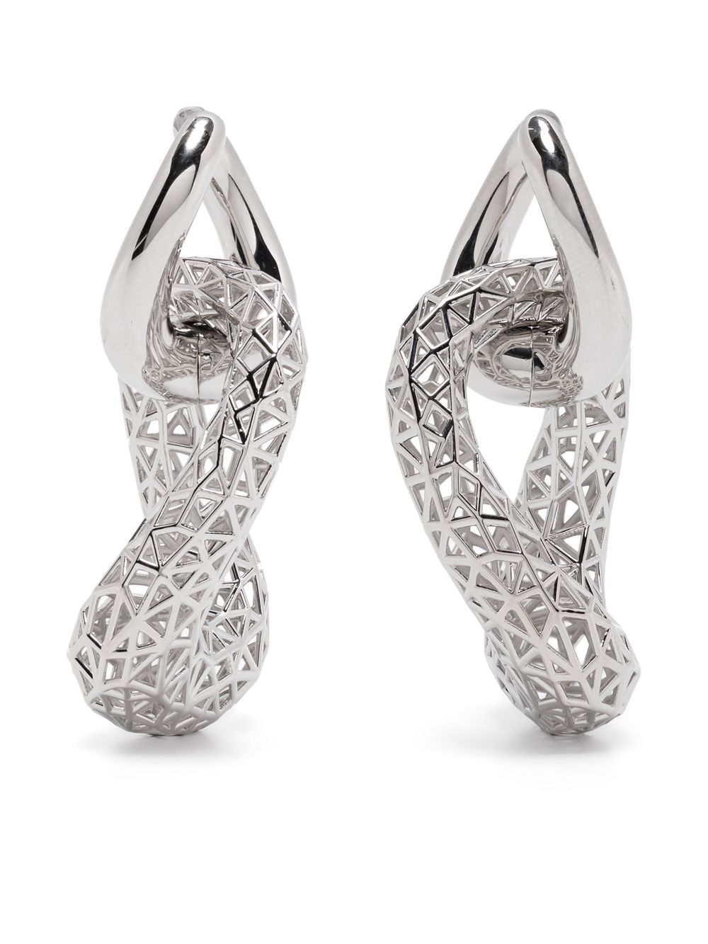 Maze hoop earrings - Silver