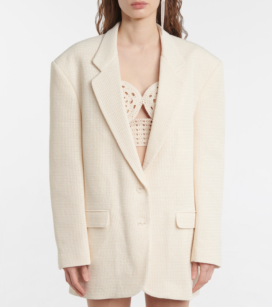 Single-breasted cotton-blend blazer
