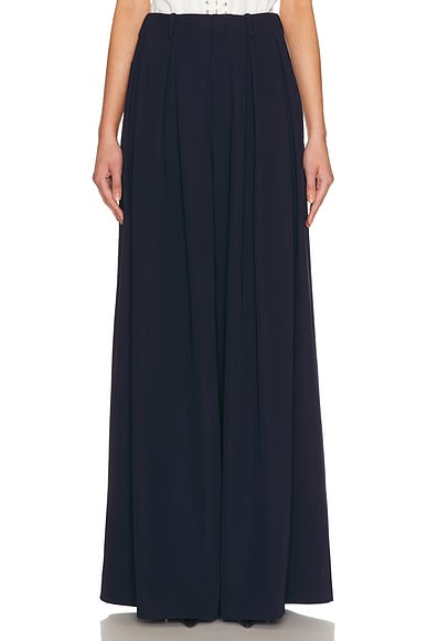 Ralph Lauren Collection Greer Pleated Pant in Icon Navy - Navy. 0 also