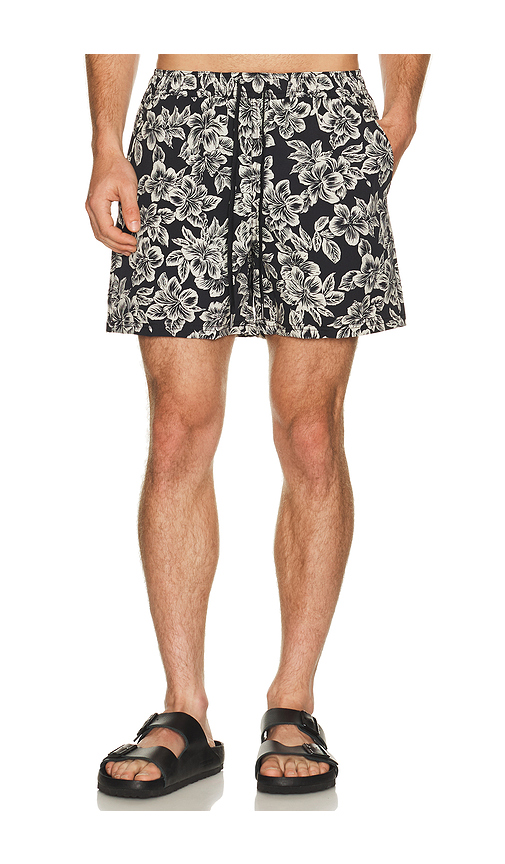 Fair Harbor Bungalow Swim Trunk in Black. L. Also in M, S, XL/1X