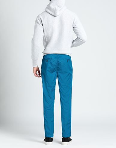 Man Pants Deep teal Size 34 Cotton, Linen, Elastane
