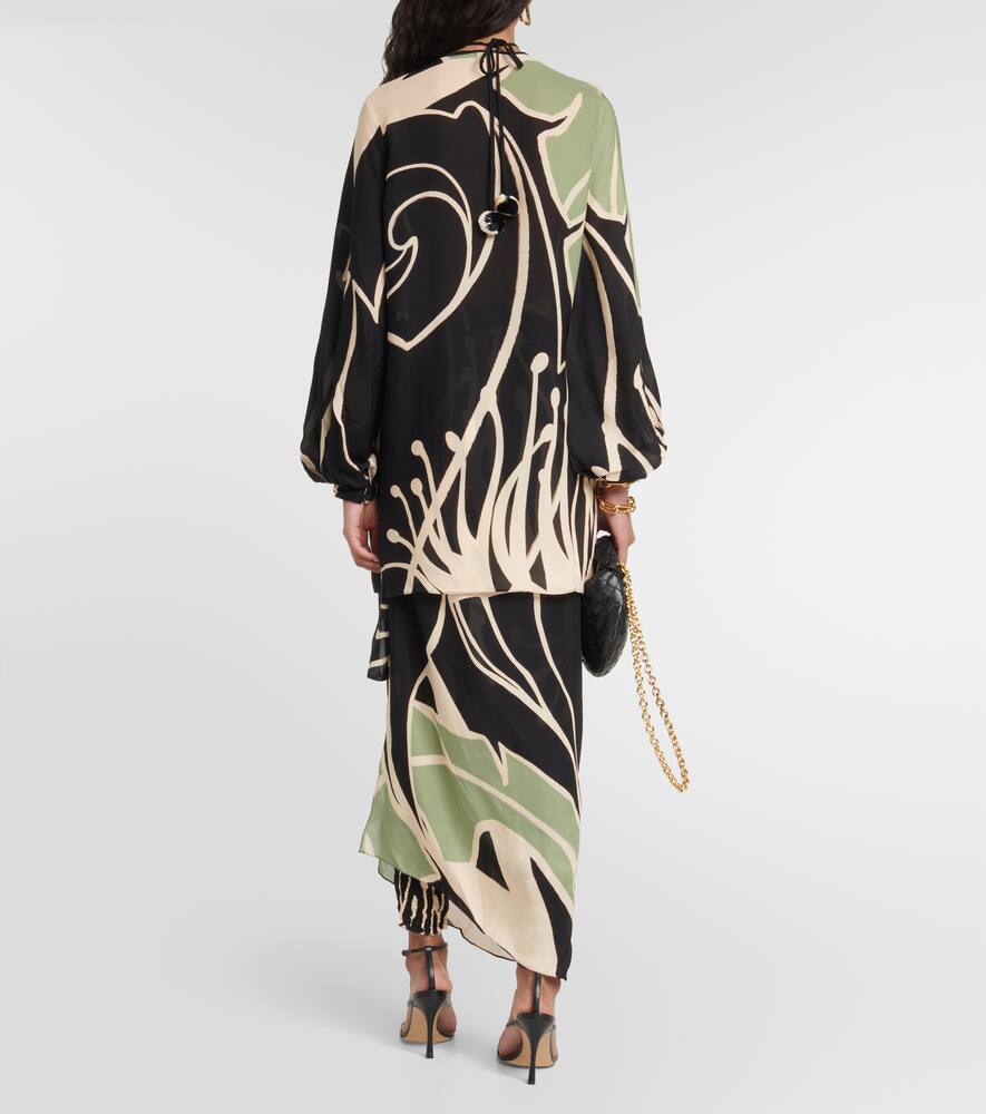 Printed silk georgette blouse