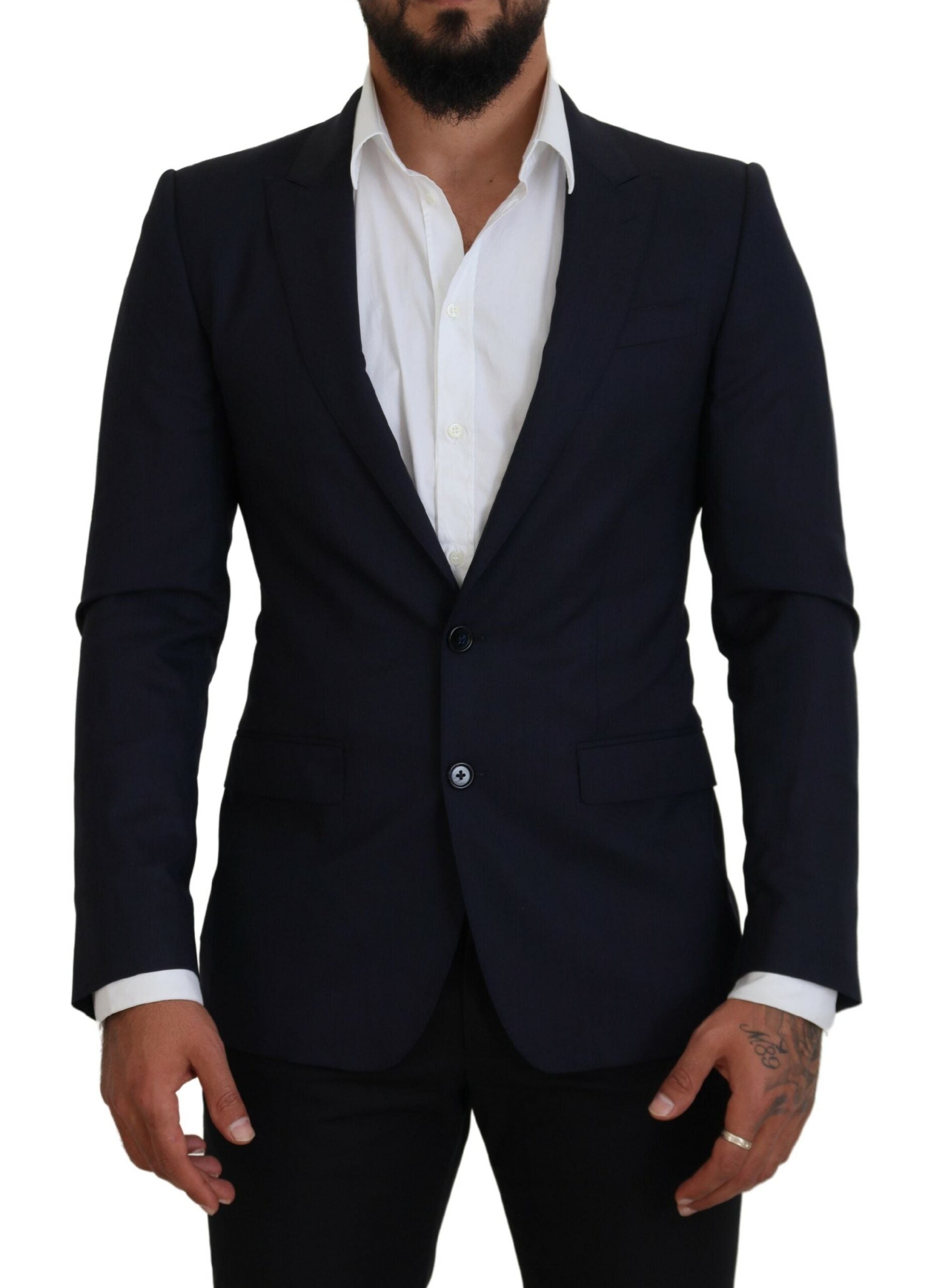Wool Slim Fit Blazer — Navy
