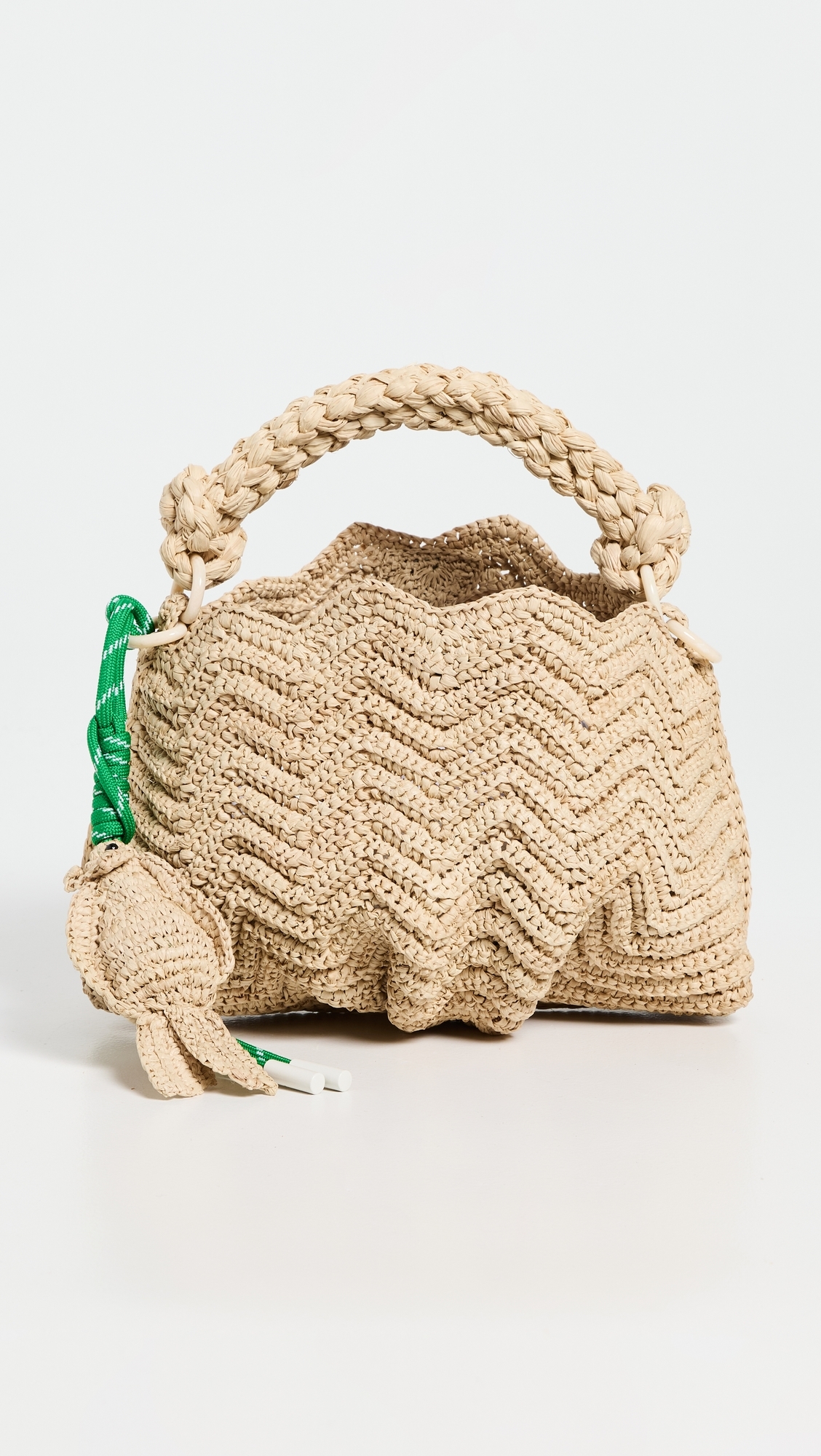 ALÉMAIS Horizon Raffia Shell Crossbody Bag Natural One Size