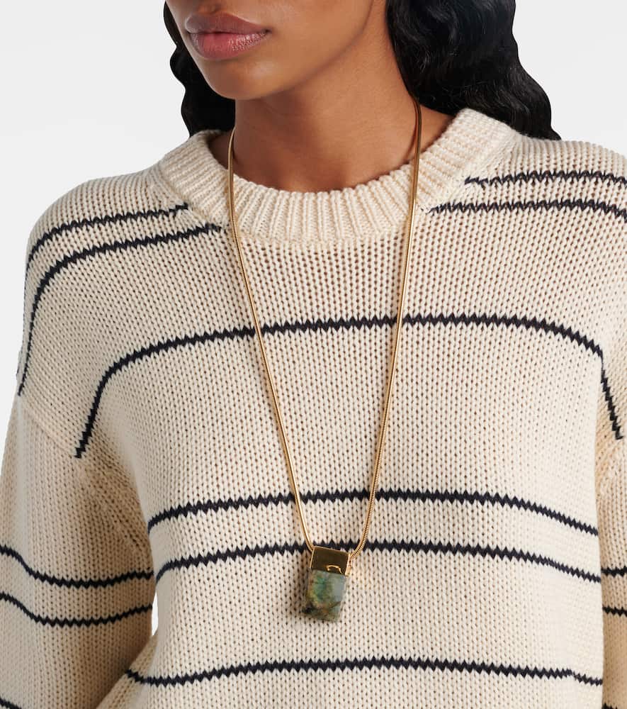 Striped wool-blend sweater