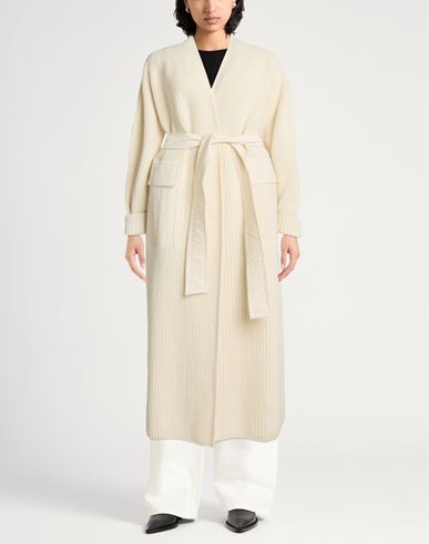 Woman Coat Ivory Size 10 Virgin Wool, Cashmere