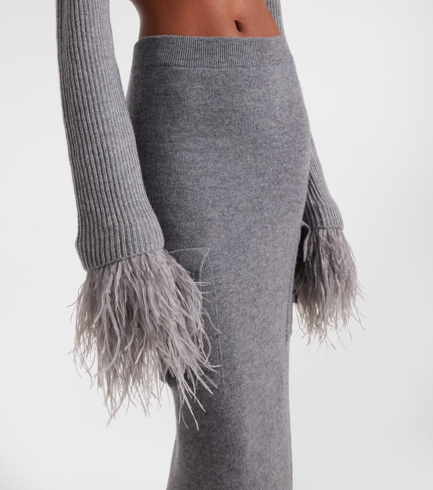 Cropped ribbed-knit wool cardigan