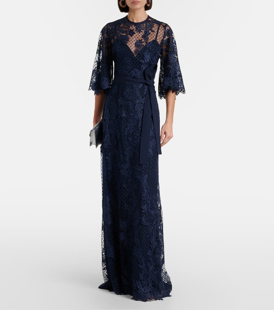 Embroidered lace and tulle gown