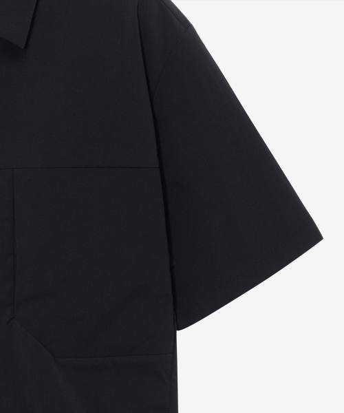 Utility Nylon Short-Sleeve Shirt Jacket